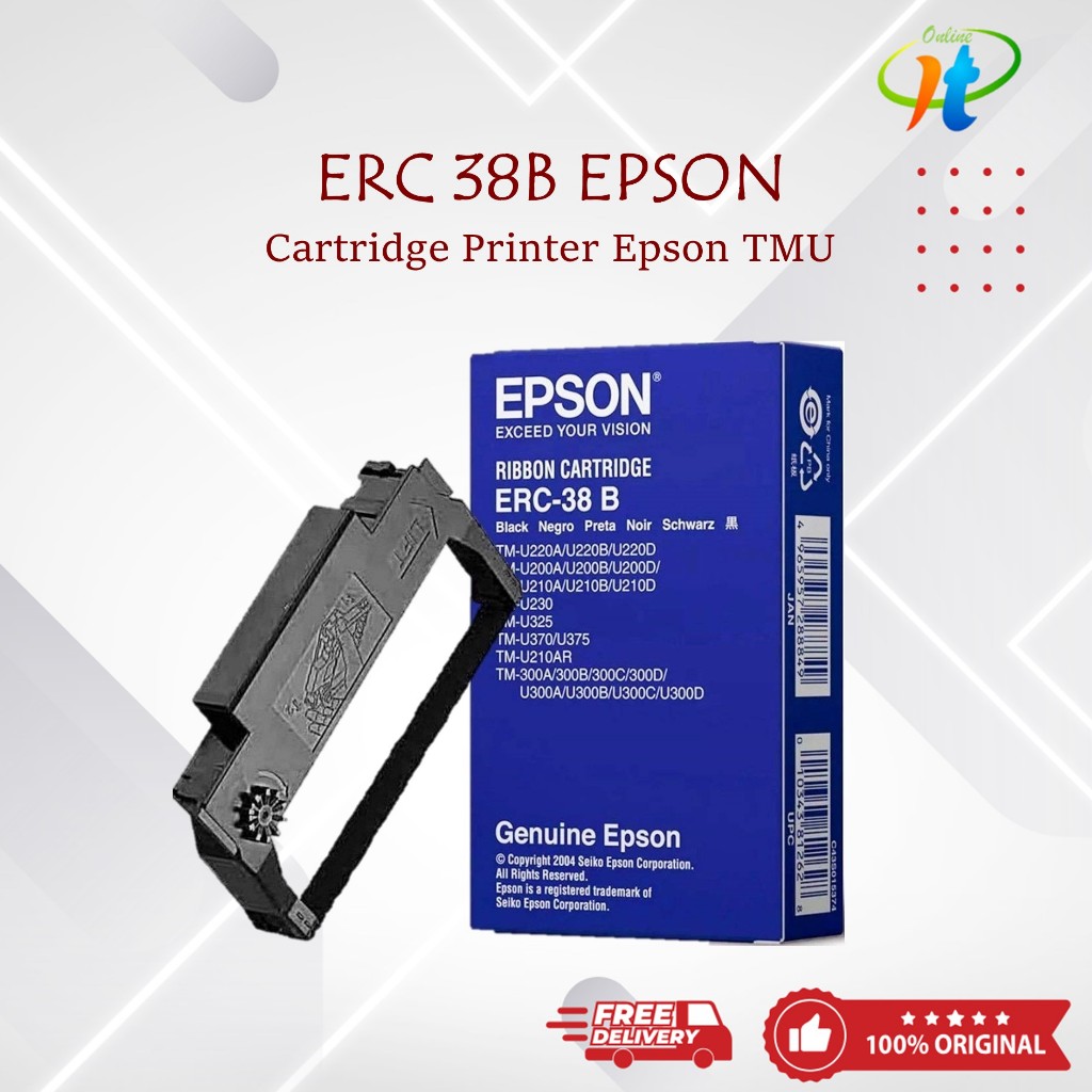 ERC38 Tinta Printer Epson TMU220 ERC 38 Ribbon Cartidge ERC 38 Pita Printer Kasir Dot matrix 76mm