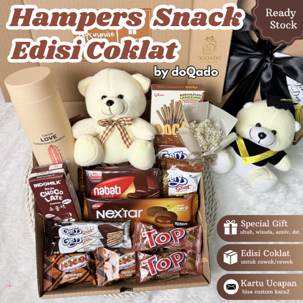 Hampers Snack Box Coklat Kado Ulang Tahun Wisuda Hadiah Gift Parcel Snack Ultah