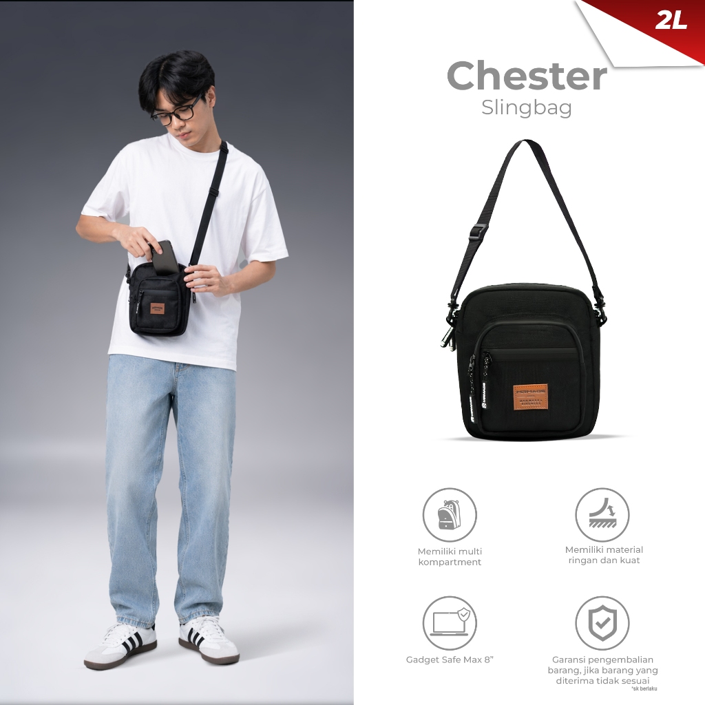 Mr Mads - Chester Sling Bag Tas Selempang Pria Waistbag Pria crossbody & shoulder bags