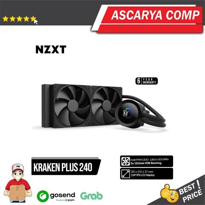 NZXT Kraken Plus 240 AIO Liquid Cooler with LCD Display