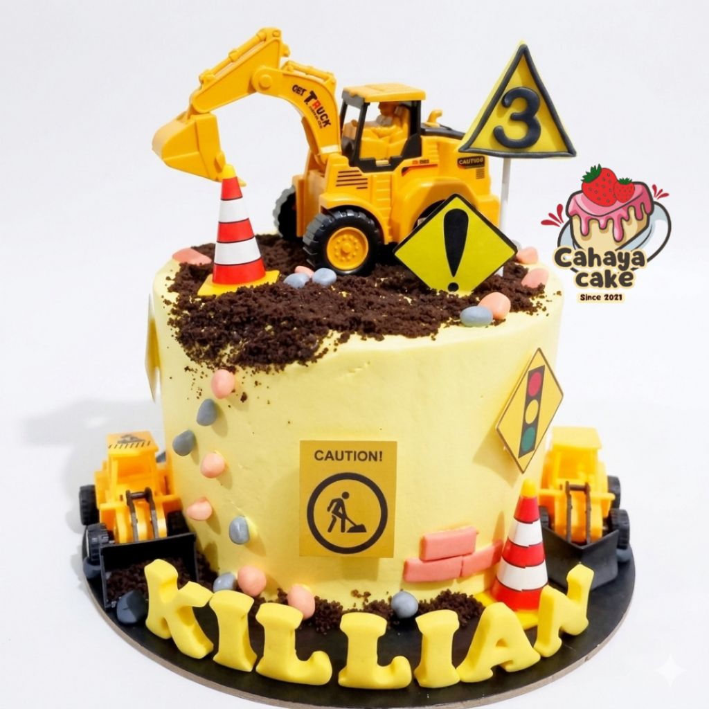 Excavator Cake / Kue Ulang Tahun Mobil Kontruksi / Kue Ultah Mobil Beko