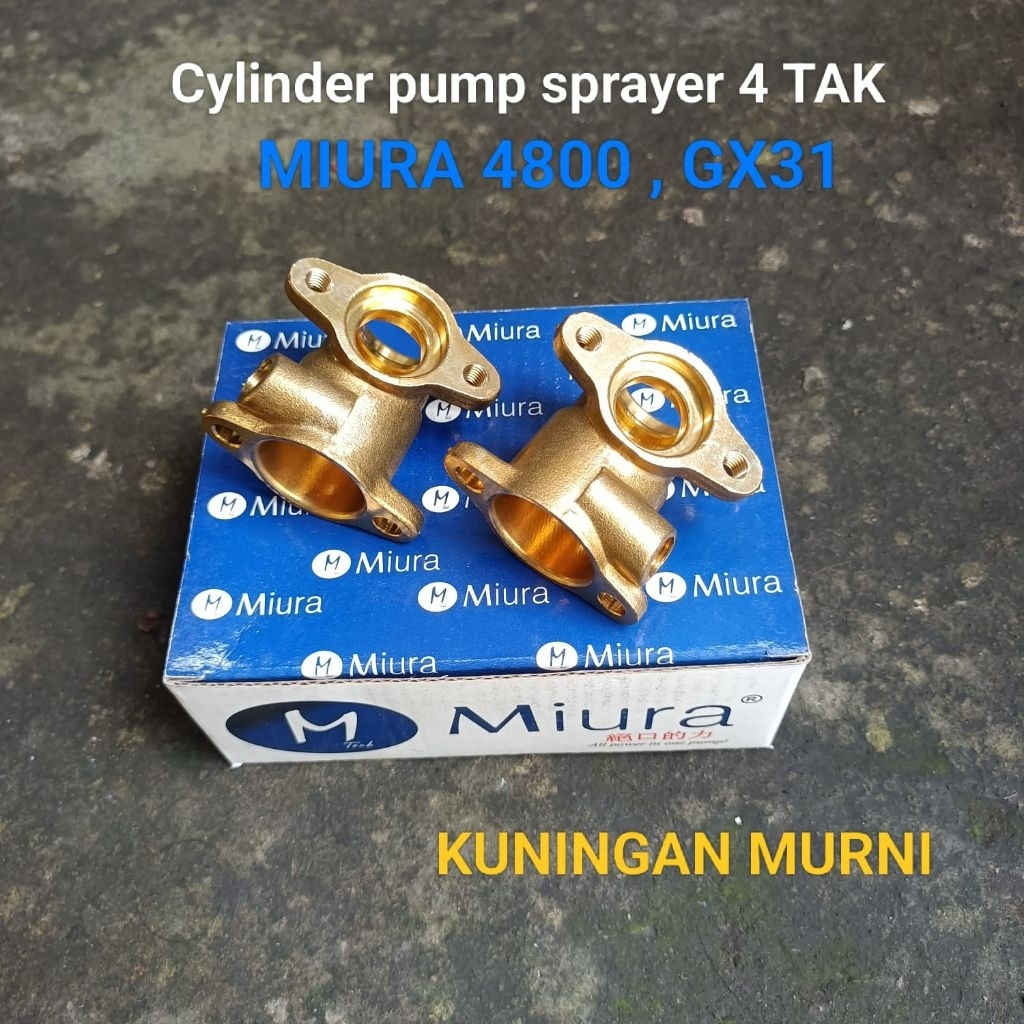 Sepasang cylinder pump knapsack sprayer 4 tak GX31 4800 MIURA mesin tangki semprot hama rumput perta
