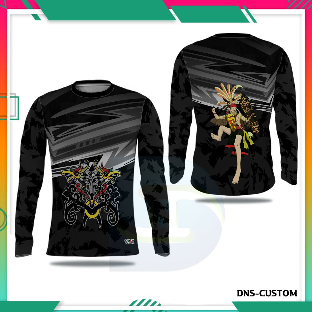 Kaos Batik Dayak Motif Enggang / Jersey Batik Dayak / Baju Batik Dayak Kalimantan Printing