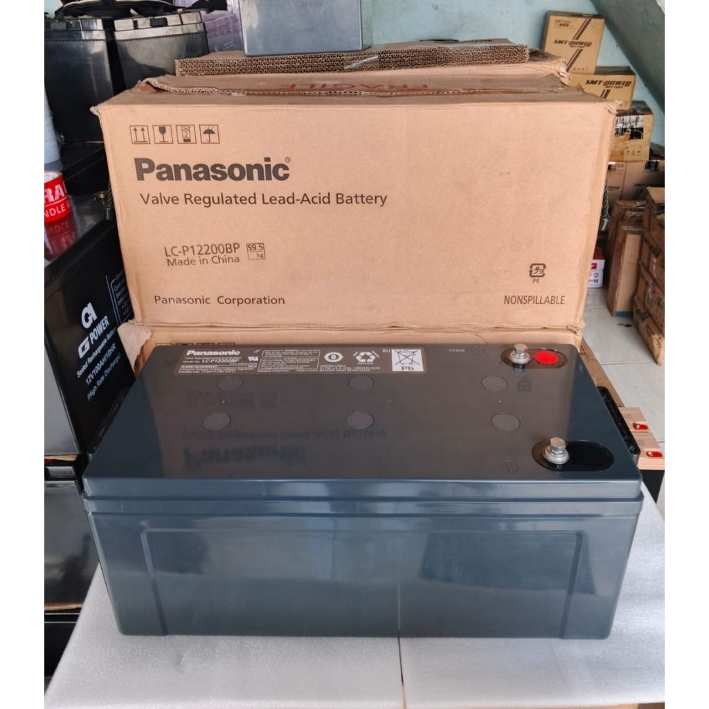 battery VRLA merek panasonic 12v 200ah