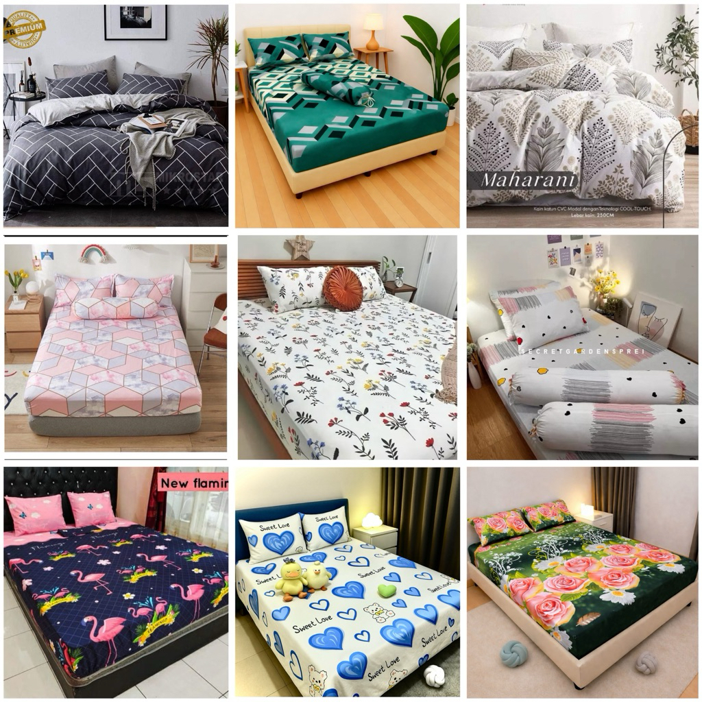 Sprei Homemade motif kotak hitam 160 180 Sprei Karakter Sprei Motif aesthetic Berkualitas