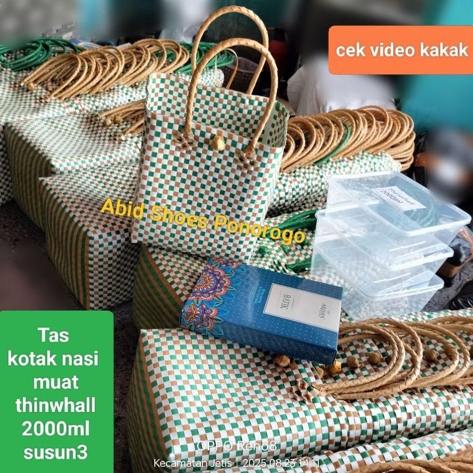 Grosir tas anyaman plastik 23x23 | tas hajatan | tas kotak nasi