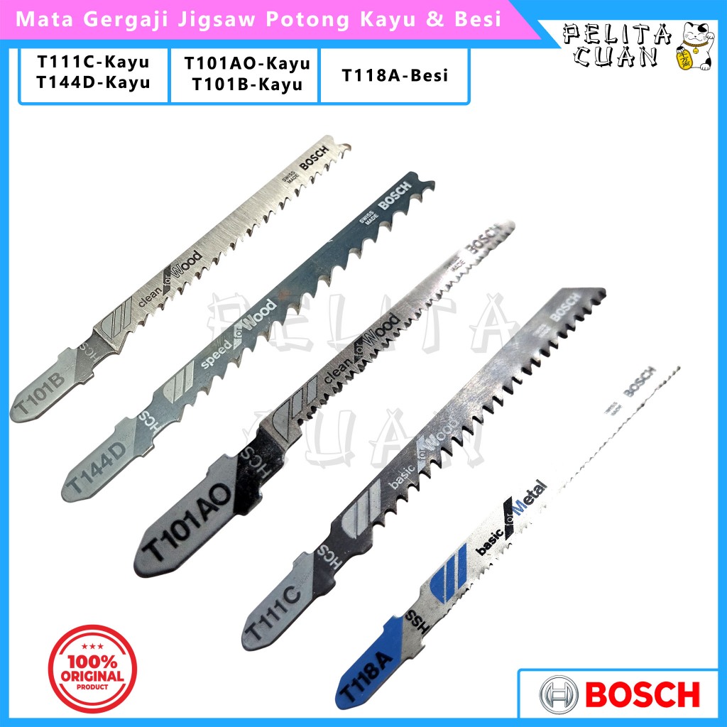 Mata Gergaji Jigsaw Potong Kayu & Besi Bosch