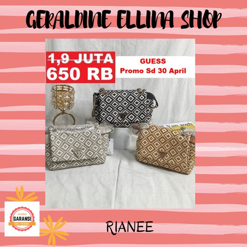 Tas selempang wanita Guess original sale seri RIANEE CONVERTIBLE