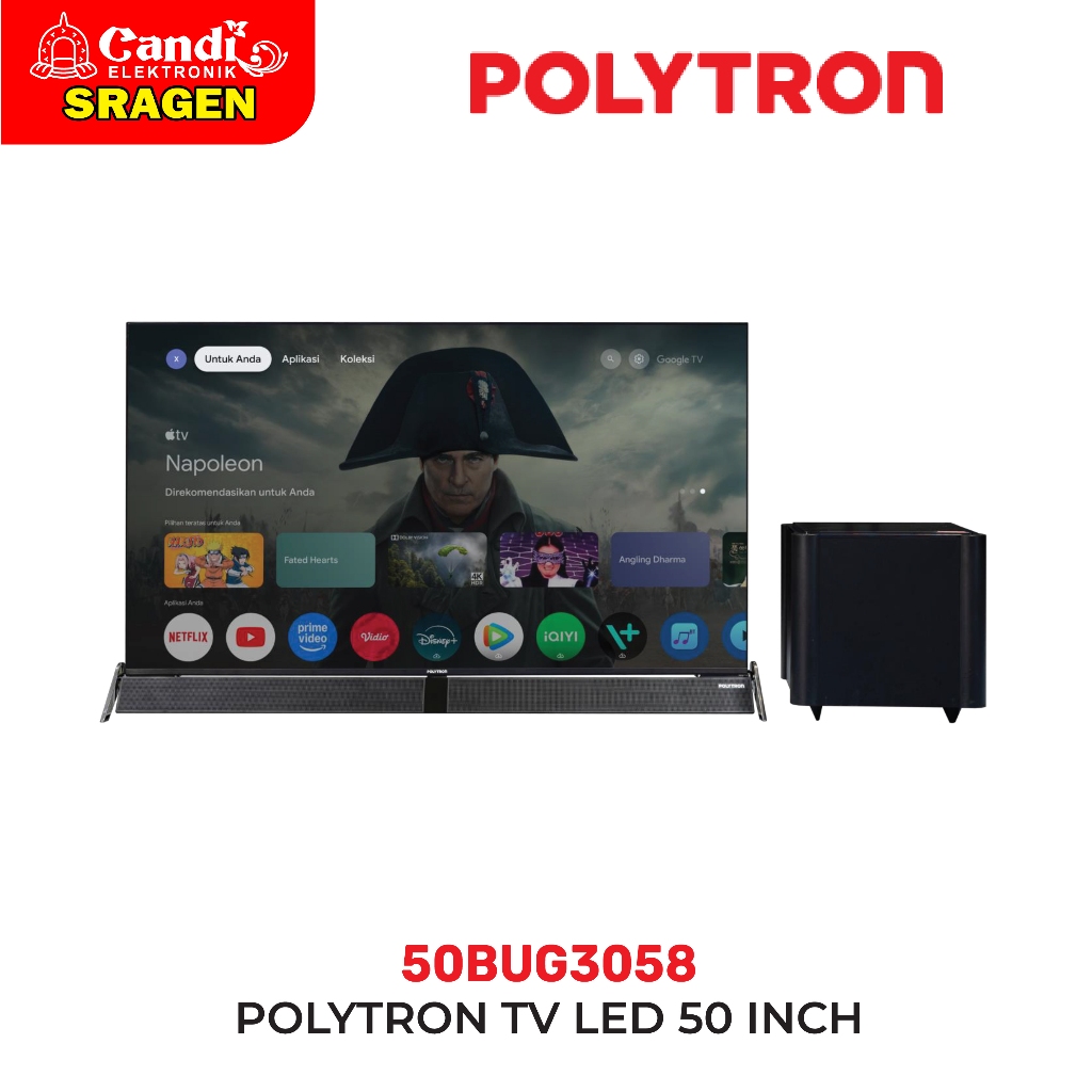 POLYTRON Smart Google 50 inch 4K HDR Soundbar - 50BUG3058