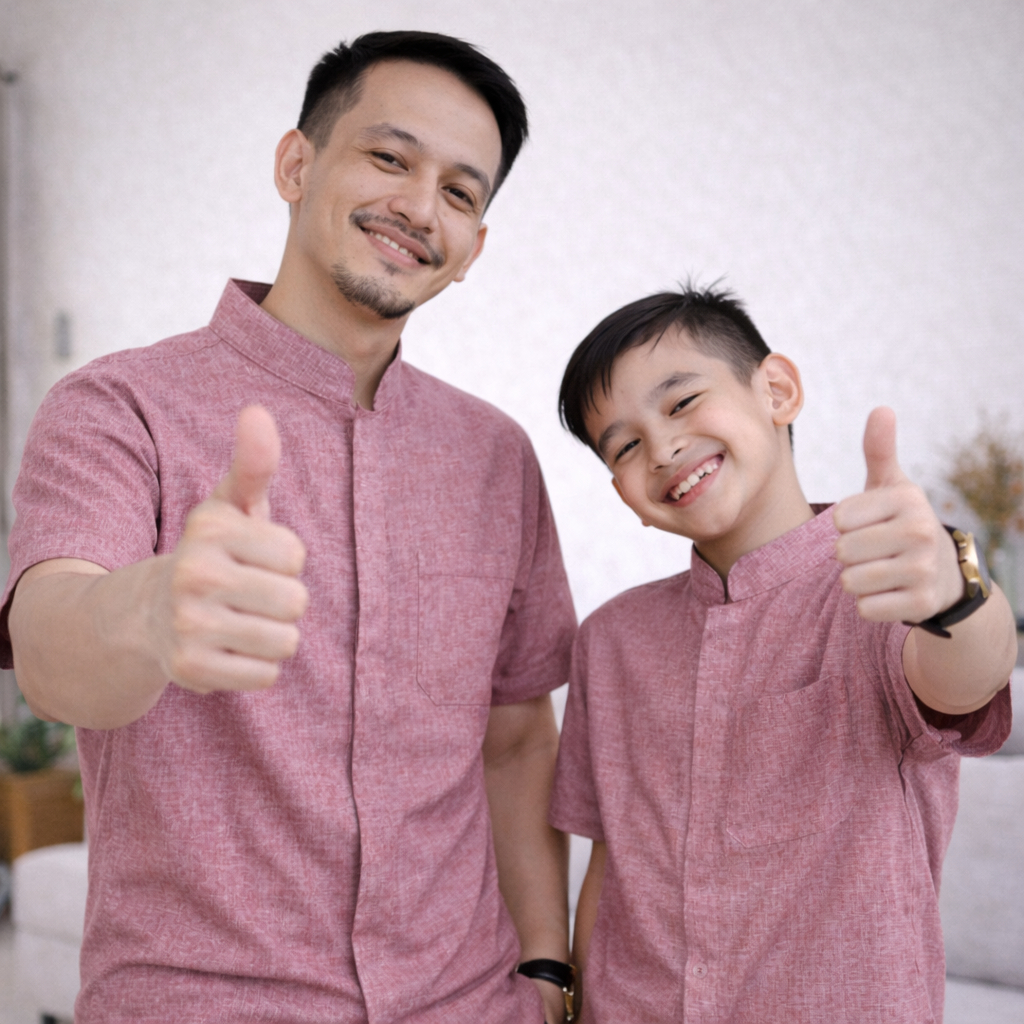 KOKOKI Baju Koko Pria Lengan Pendek Pink Dobby Premium Nyaman Dipakai