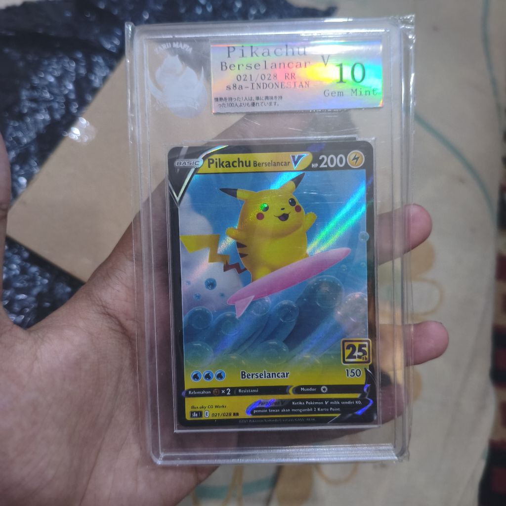 tgc Pikachu berselancar/RR Grading slab zmg mint 10