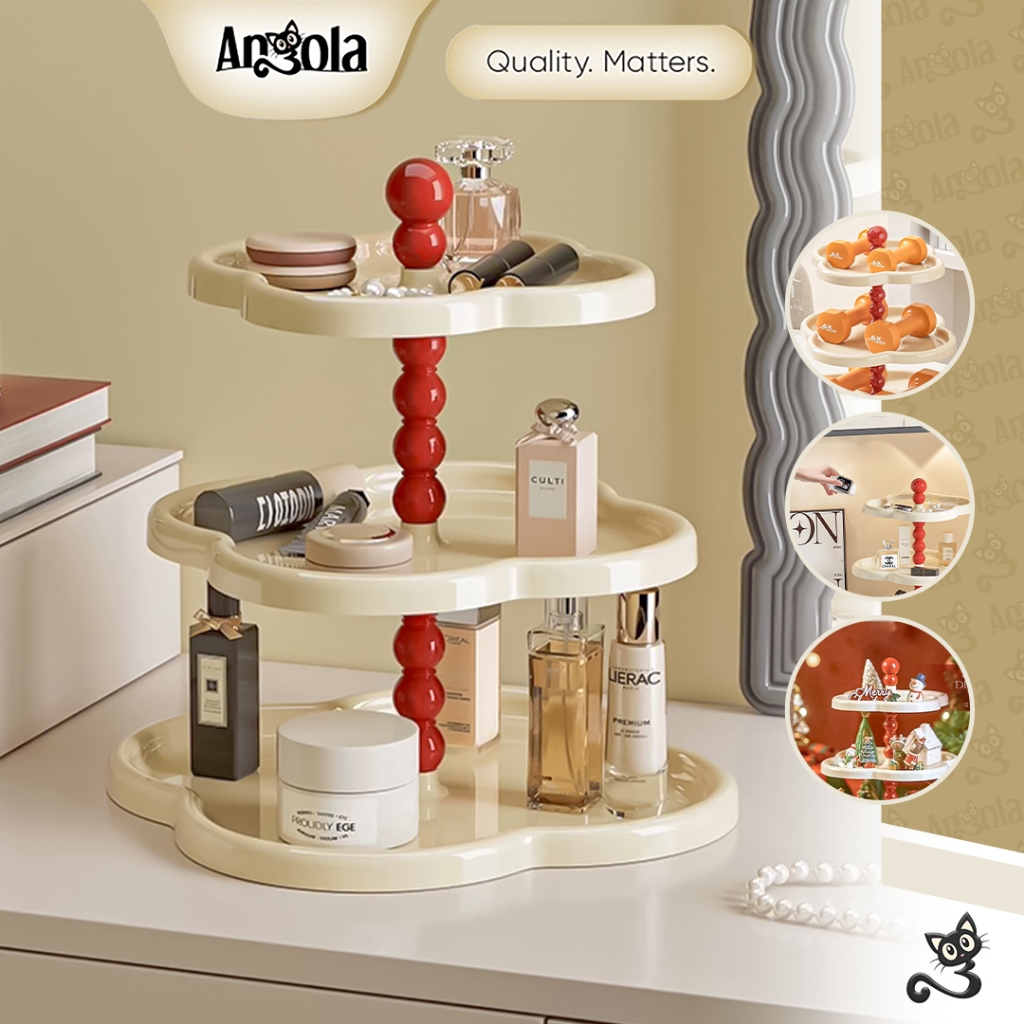 ANGOLA Rak Nampan Organizer Aksesoris Makeup Kosmetik Tingkat Susun L05 Wadah Organizer Susun Tingkat Serbaguna