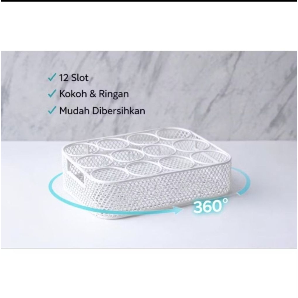 Tempat Aqua gelas besi 12 slot