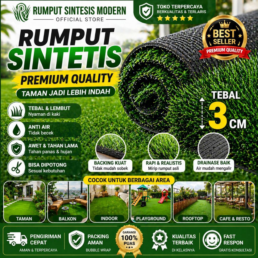 RUMPUT SINTESIS 3 CM SWISS
