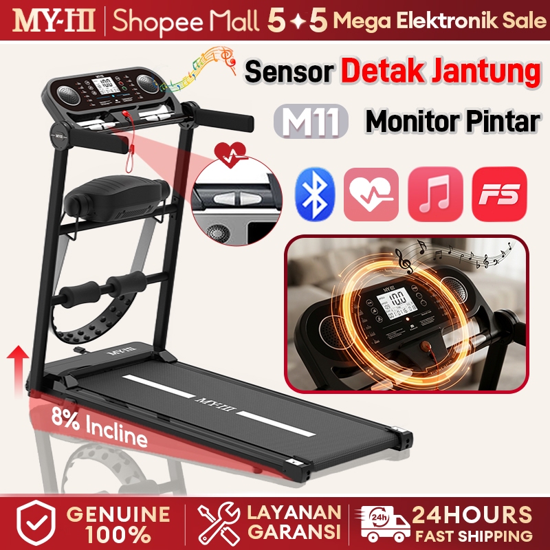 MY-HI Treadmill electric low watt M11  BB 260kg Treadmill Portable listrik lipat Walking Pad Running
