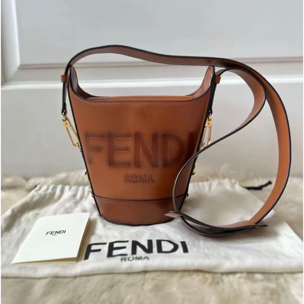 Fendi Roma Big Logo Bouquet Bag Brown