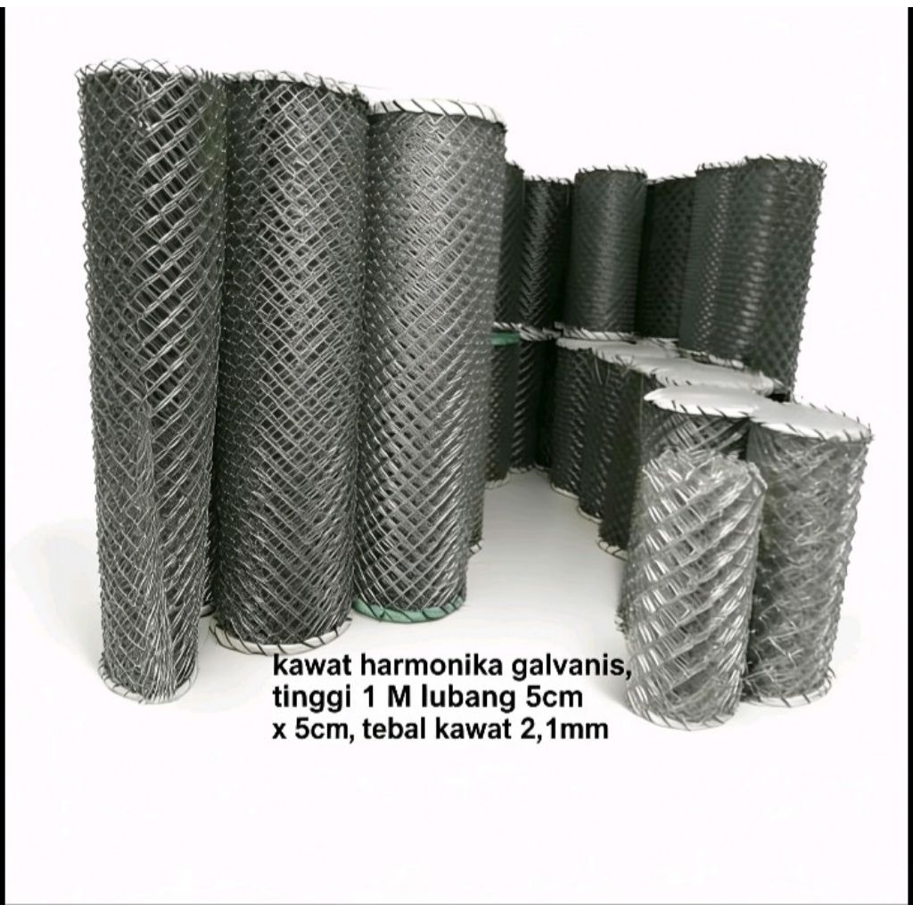 Kawat harmonika galvanis| Tinggi 1 Meter | 5cm x 5cm | kawat 2,1mm