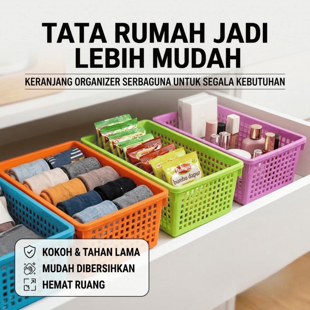 RA PAKET 1 LUSIN KERANJANG SERBAGUNA // TEMPAT KERANJANG MULTIFUNGSI