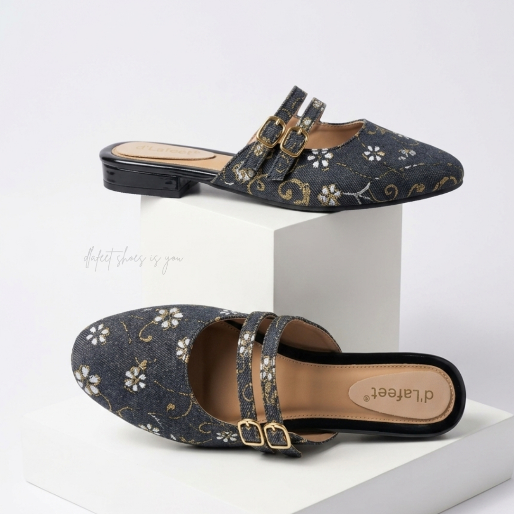 D'Lafeet Shoes Woman Mules - Mahira Dark Jeans