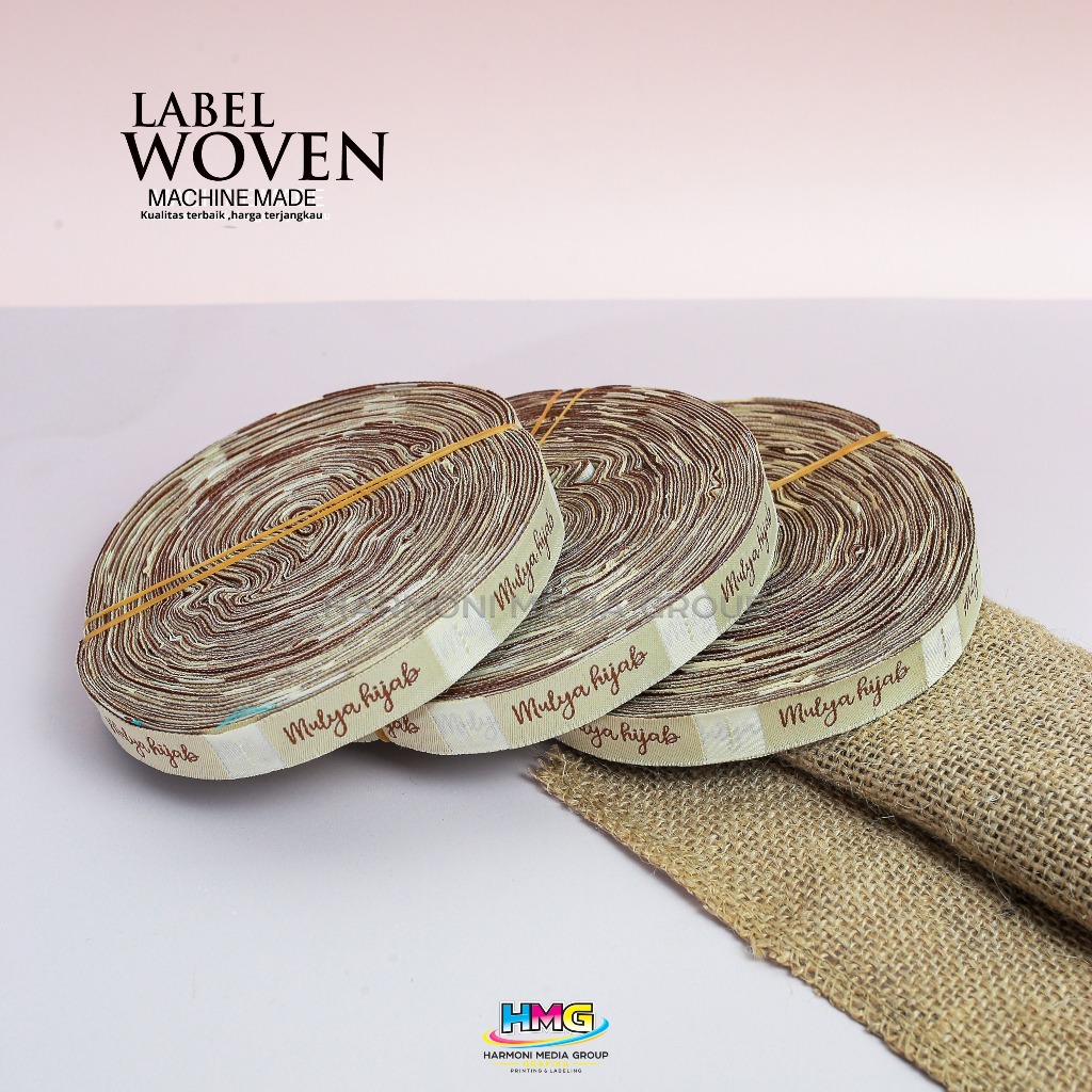 Woven slip ( 3600 pcs ) Label bajut uk 1.5x4 cm Label baju Label Custom Free design woven bordir lab