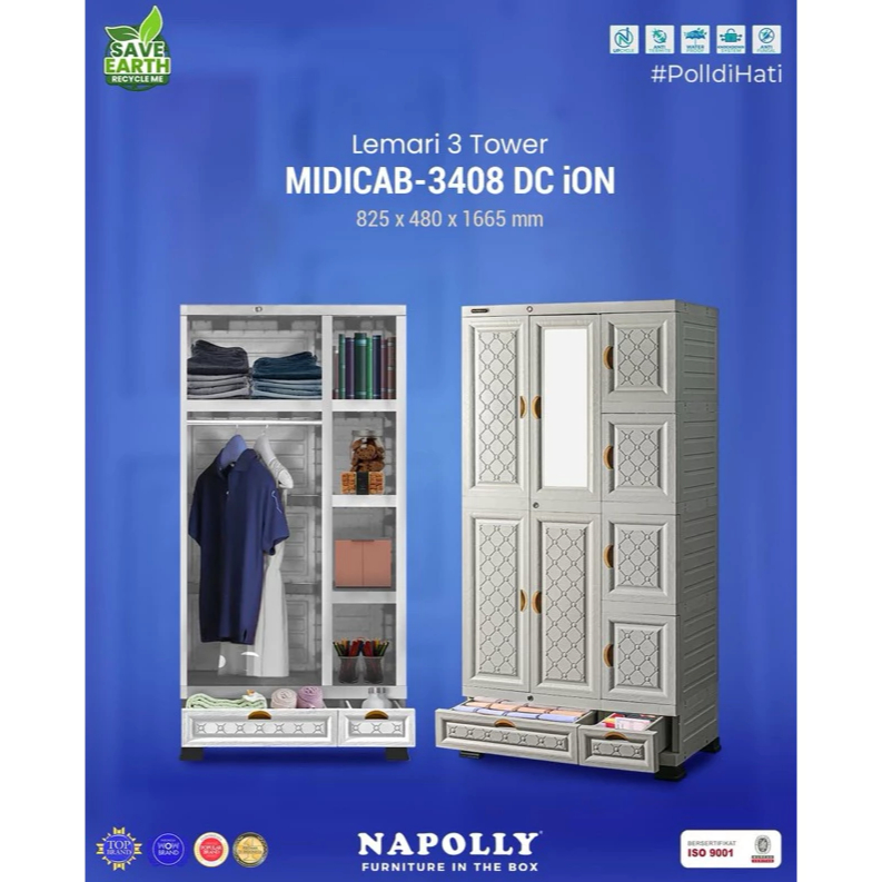 Lemari Pakaian Napolly Jumbo Gantung Susun