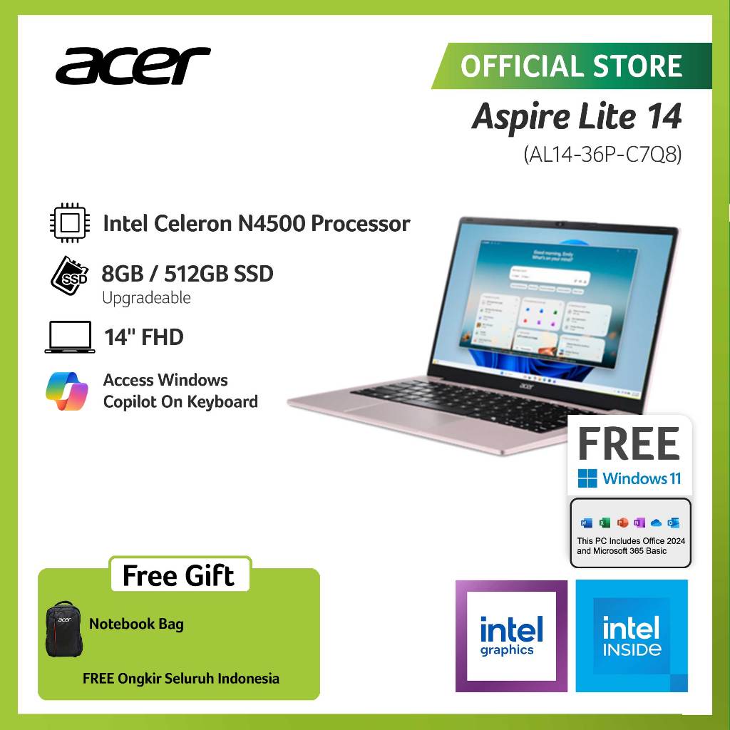 ACER LAPTOP ASPIRE LITE 14 AL14-36P-C7Q8/AL14-36P-C9YY/AL14-36P-C7VD/AL14-36P-C27D/AL14-36P-C22J/AL1