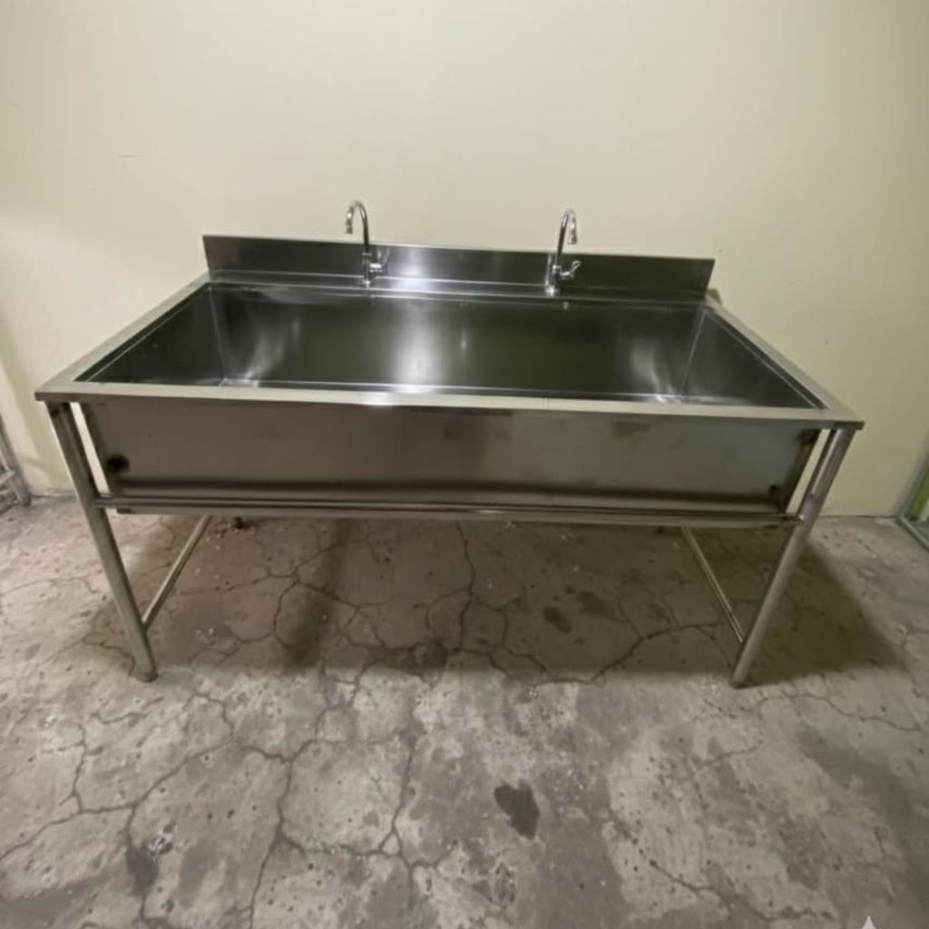 sink Wastafel Stainless 201 Harland 1 lubang 2 kran wastafel MBG