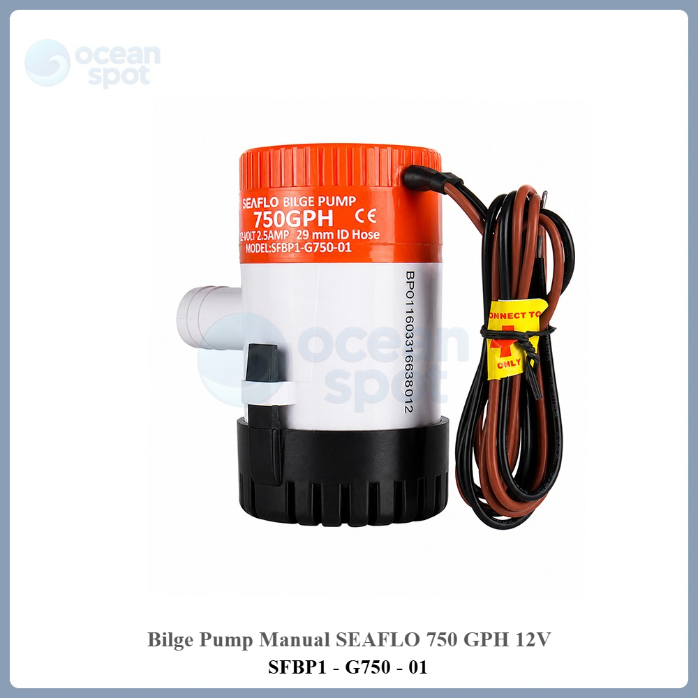 Bilge Pump Manual SEAFLO 750 GPH 12V (Pompa Celup Kapal 750 GPH) SFBP1-G750-01 ( ocean spot )