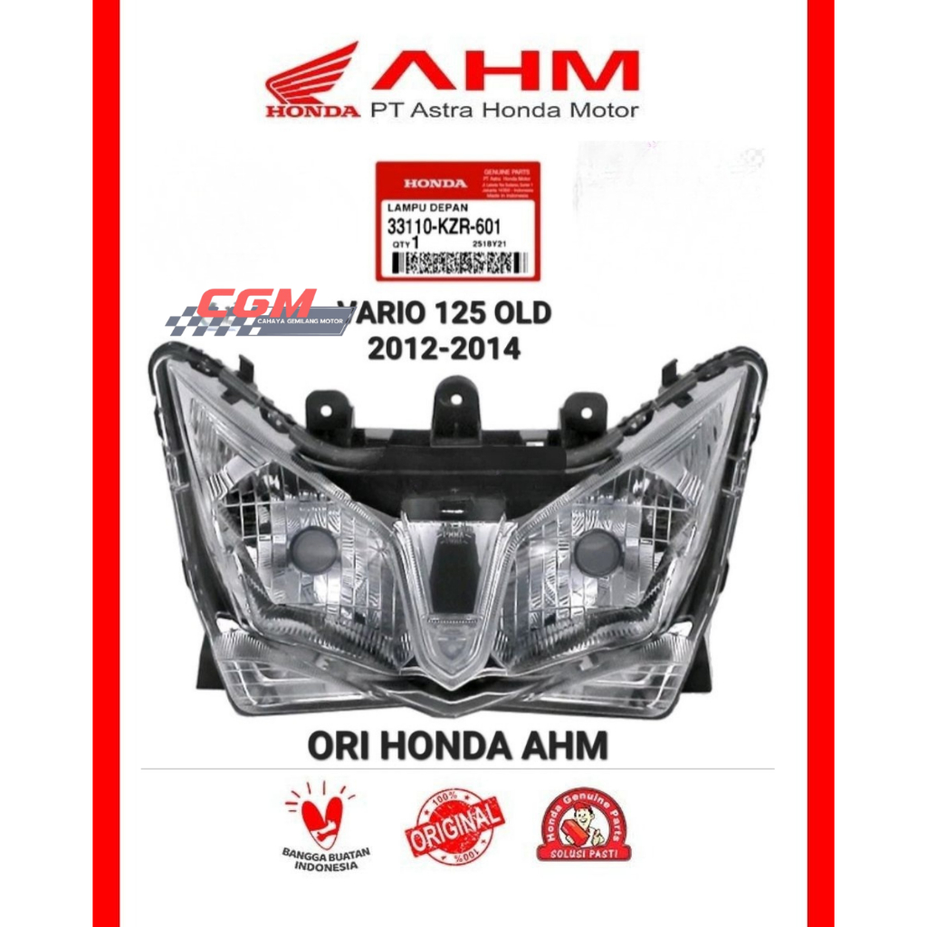 33110 KZR 601 lampu depan reflector vario 125 old 2012-2014  vario 125 cbs vario bohlam asli honda