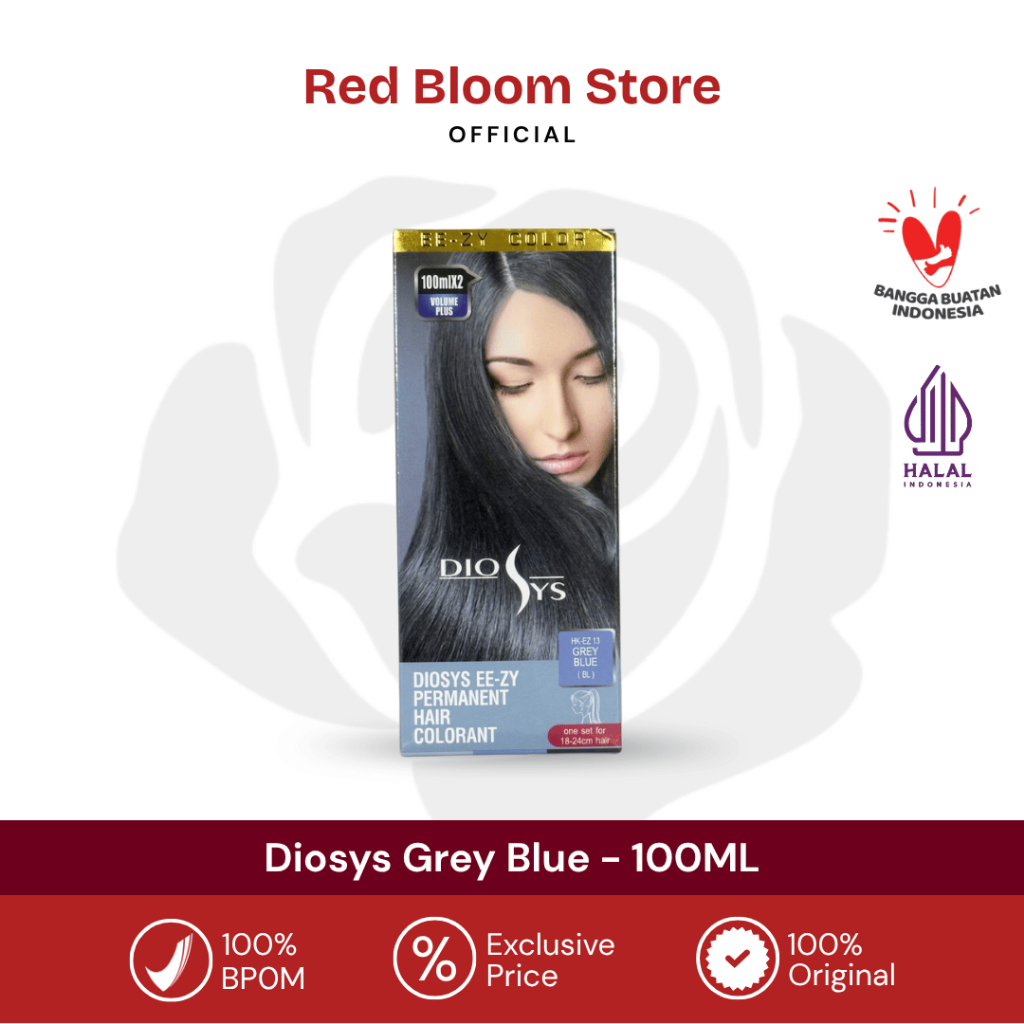 Diosys Hair Color Grey Blue 100ml Tahan Lama | Red Bloom Store