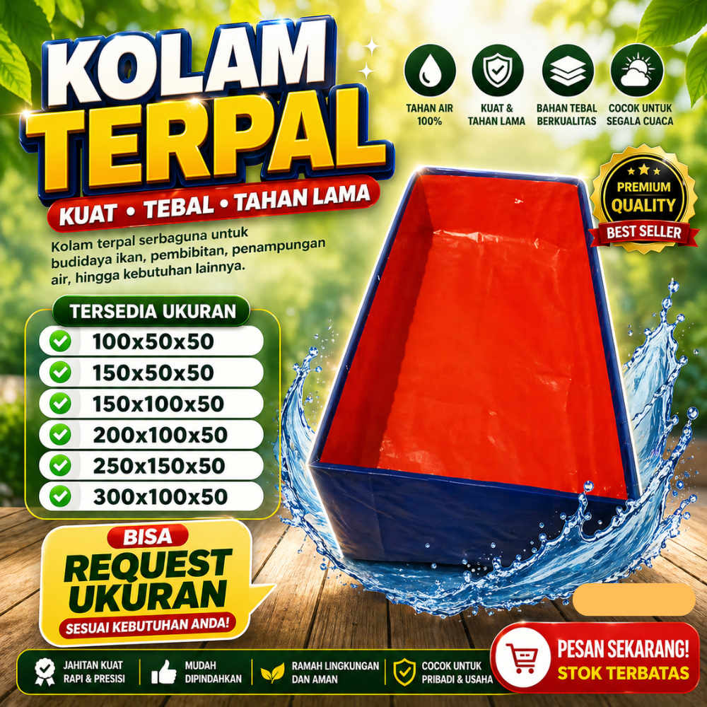 Terpal Kolam Ikan Lele Premium Anti Bocor