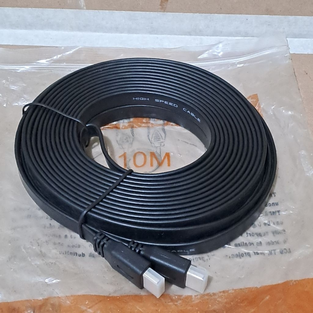 HDTV CABLE HDMI TO HDMI 10METER 10M KABEL HDMI BODY FLAT PC