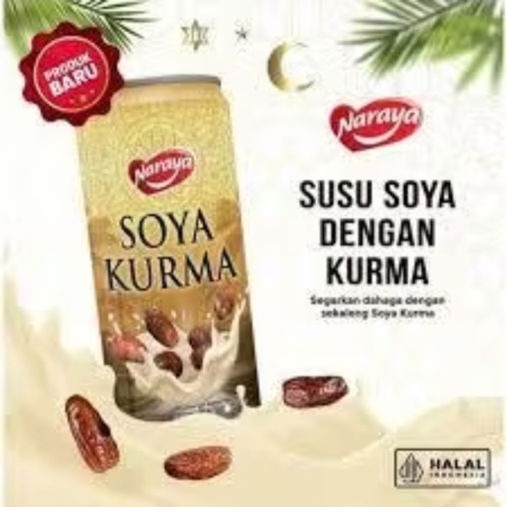 Minuman Naraya Soya Kurma 1 Pak isi 12Kaleng 330ml