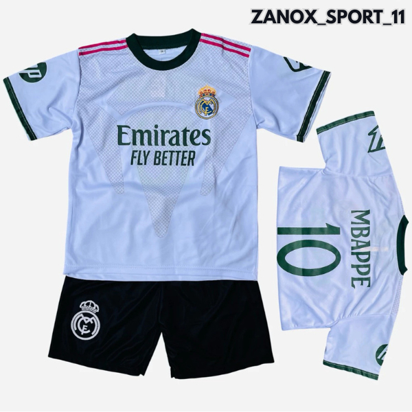 Setelan bola anak real madrid mbappe terbaru untuk usia 6 bulan - 15 tahun | jersey bola real madrid