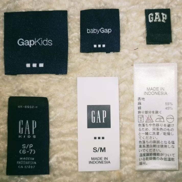 tag baby gap kids size care wash label
