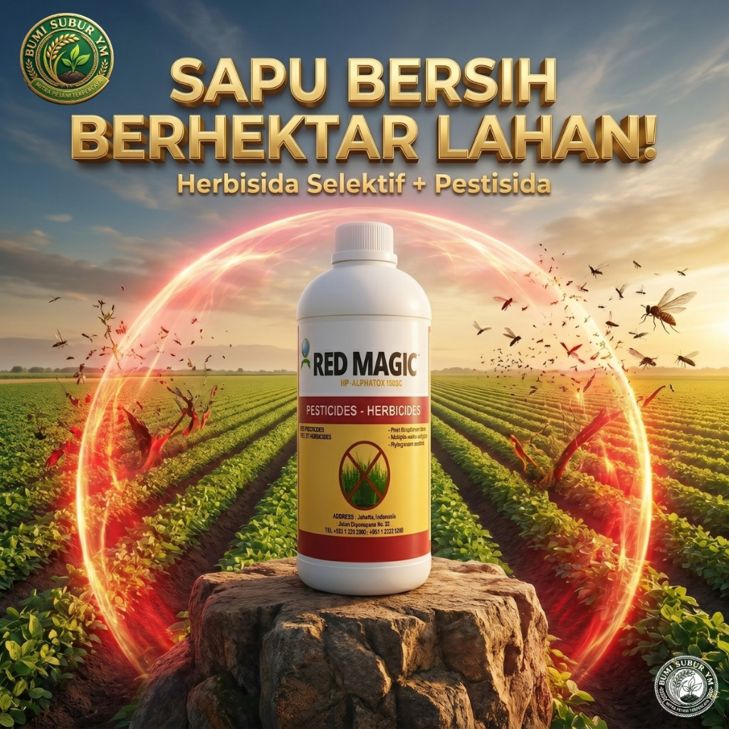 Racun Rumput RED MAGIC 1 Liter Pembasmi Gulma Selektif Herbisida Pestisida Biologis Obat Hama Mati S