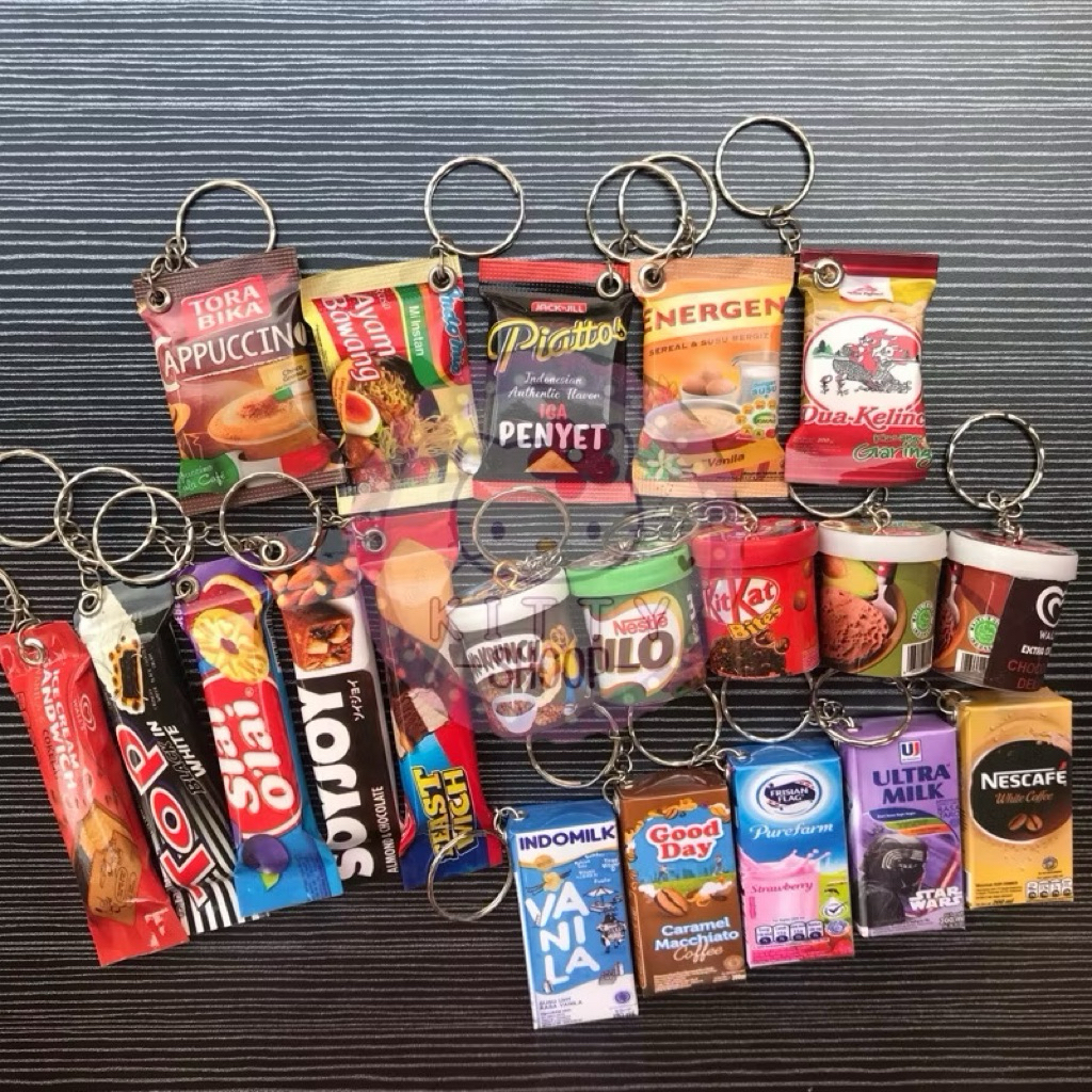 Gantungan Kunci Snack & Minuman MOTIF RANDOM