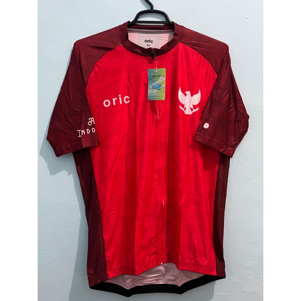 Jersey Sepeda Oric ROI Red Merah Logo Garuda