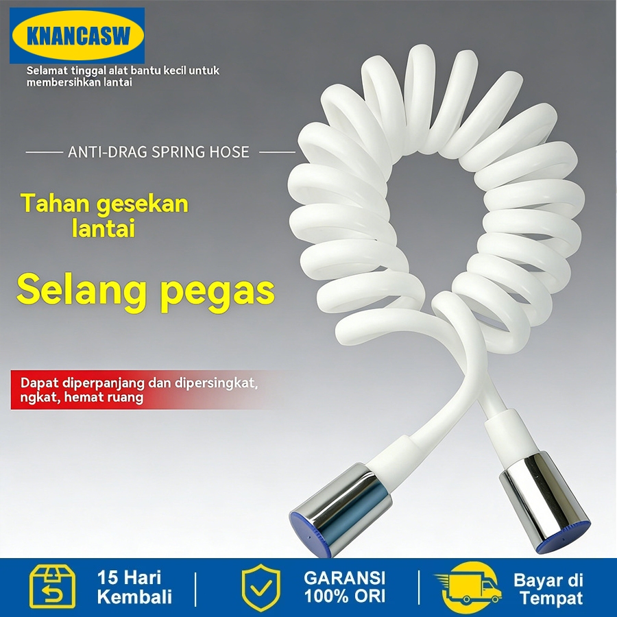 selang jet shower bidet cebok closet / fleksibel kloset shower mandi PVC Putih original /Selang Flek