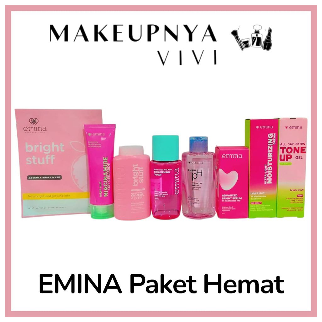 BISA COD Paket Emina 1 Satu Paket Series Lengkap Komplit Ekonomis / Paket Hemat Emina Bright Stuff