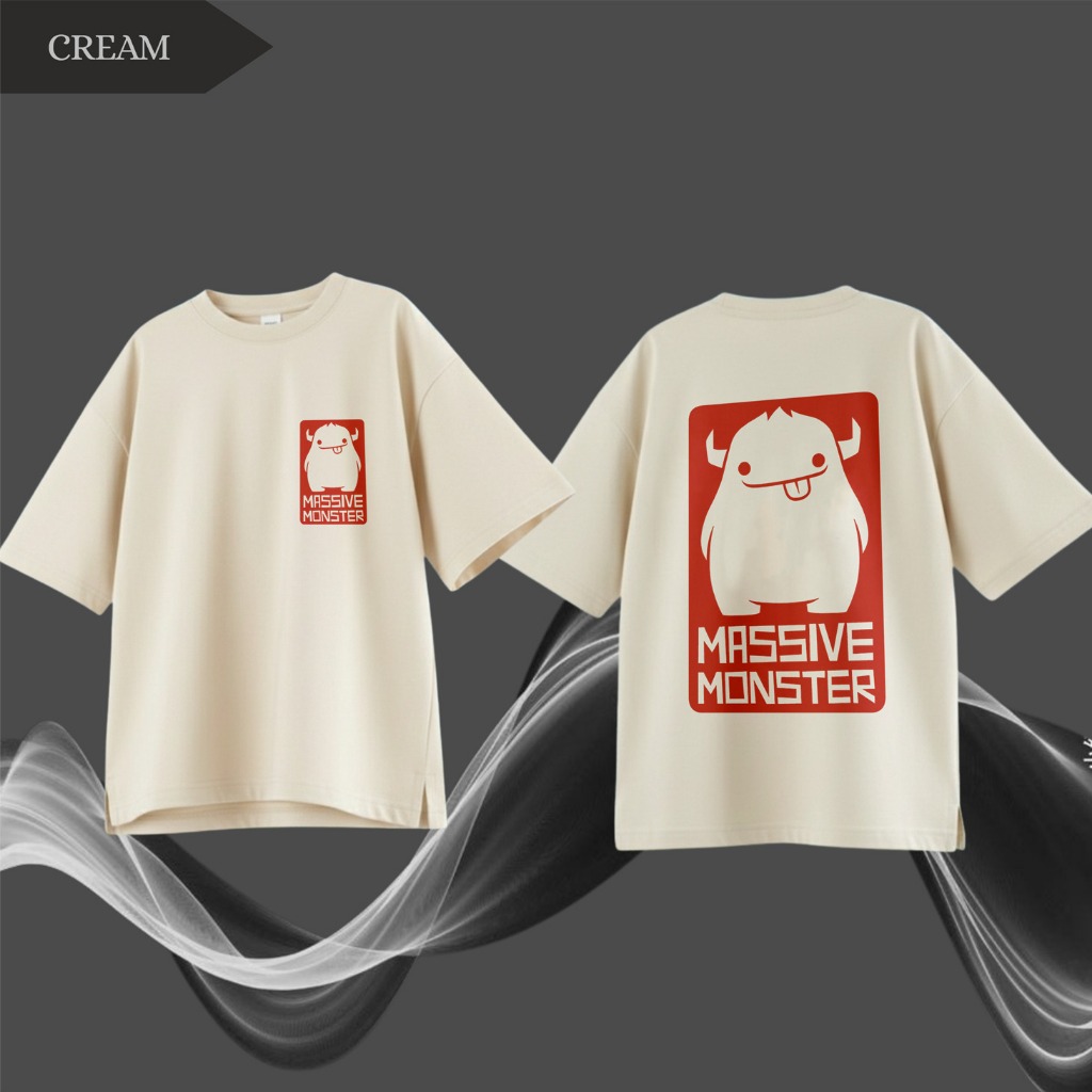 Kaos Anak Oversize T-Shirt Quick Dry Fit AIRSystem Cotton Micro Danbowl Motif MASSIVE MONSTER Fashio