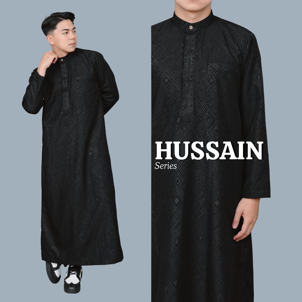 WAKTU DHUHA - Gamis Slimfit Remaja dan Dewasa Cowok Lengan Panjang Jubah Hussain