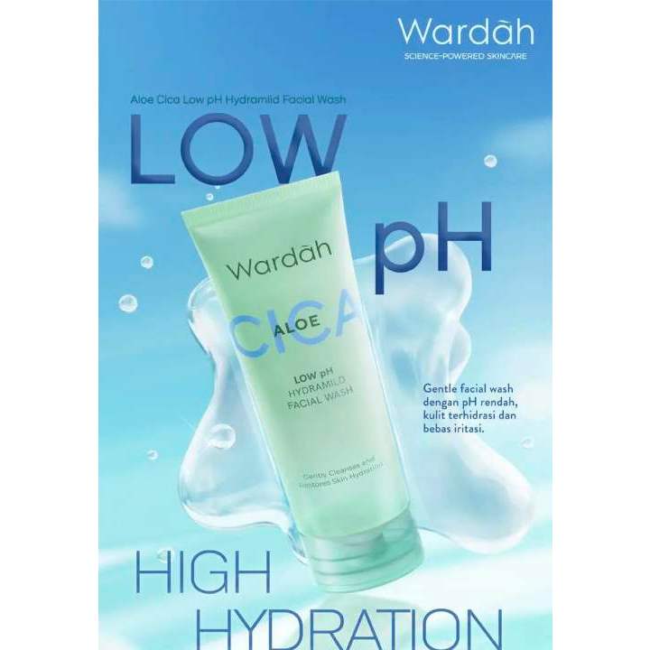 Sabun Cuci Muka Wardah Low pH Hydramild dengan Ekstrak Aloe Vera & Centella Asiatica, Panthenol