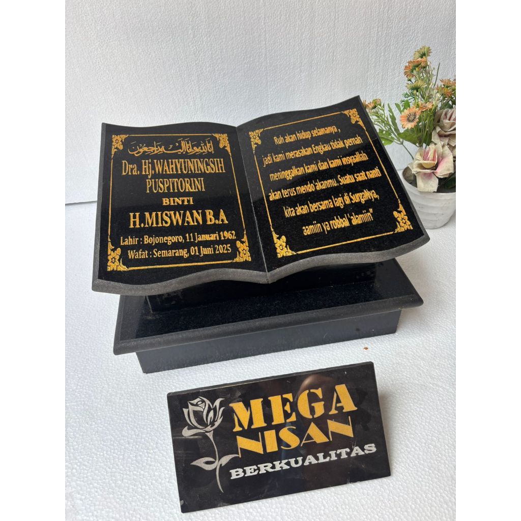 BATU NISAN BENTUK BUKU GRANIT ALAM( 30X40)BATU KUBURAN MAESAN GRANIT ALAM+PACKING KAYU