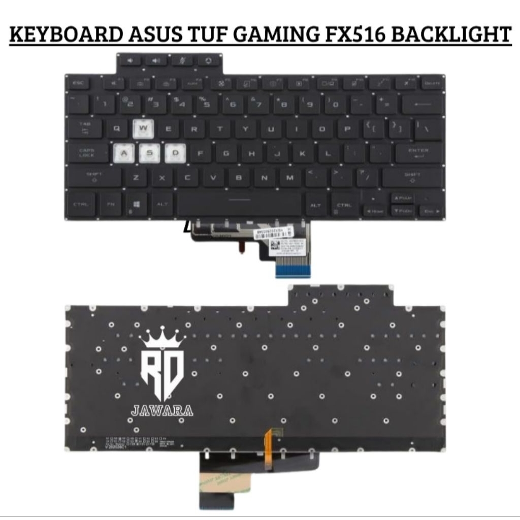 KEYBOARD LAPTOP NOTEBOOK GAMING ASUS TUF DASH F15 FX516 FX516P FX516PM FX516PC FX516PE FX516PMZ FX51