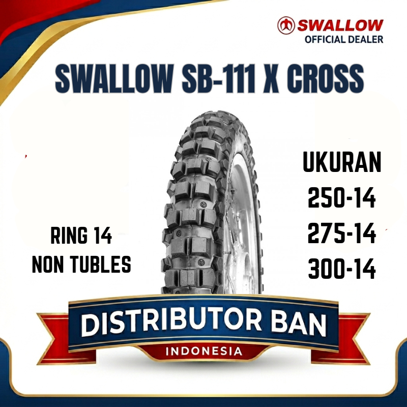 BAN MOTOR TRAIL SWALLOW SB-111 X CROSS TRAIL UKURAN | 250 | 275 | 300 | RING 14 | BAN TRAIL