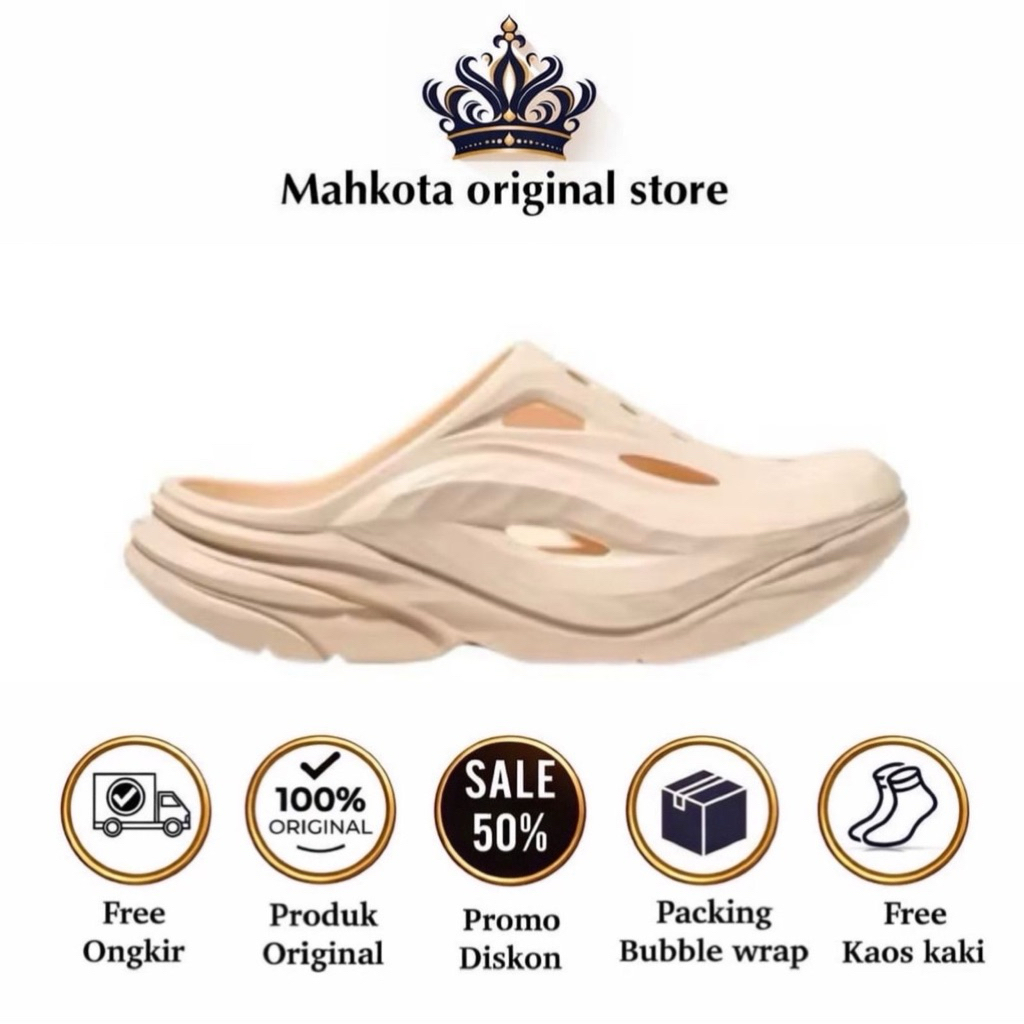Sepatu Sandal Hoka Era Recovery Mule Vanilla