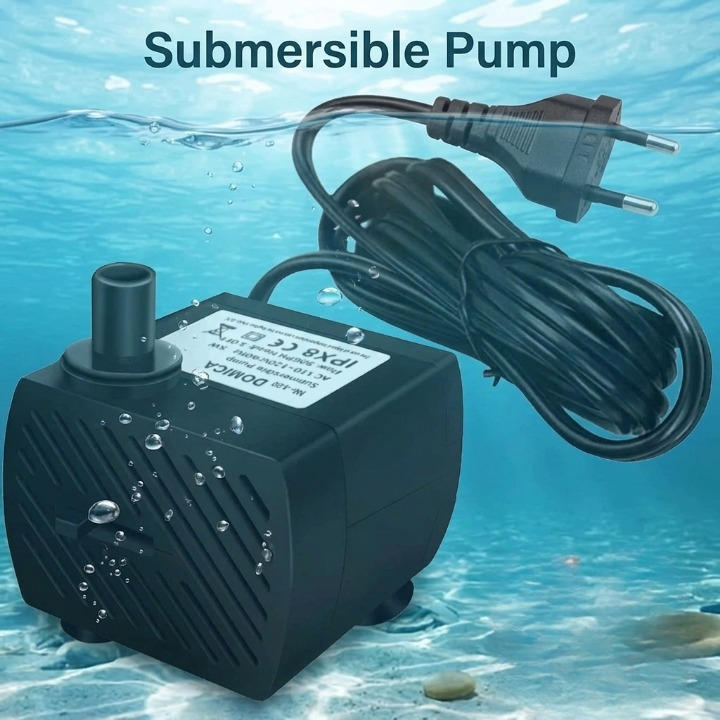 Pompa Air Celup Aquarium Submersible IPX8 Senyap 220V 2.5W 3W 4W 5W Sirkulasi Air Kolam Ikan Aerator