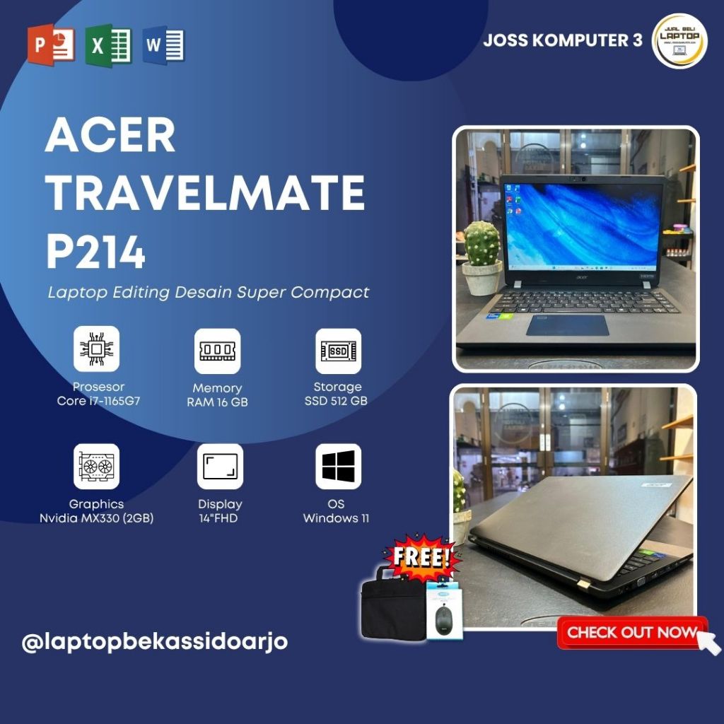 ACER TRAVELMATE // CORE i7 // RAM16 // SSD 512 // NVIDIA MX330 (2GB)