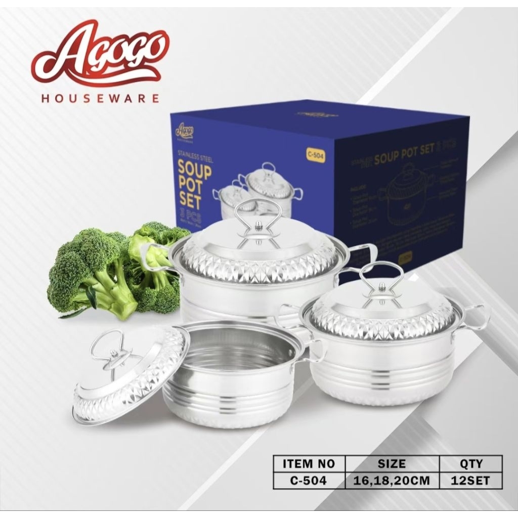 PANCI SET STAINLESS S/3 AGOGO